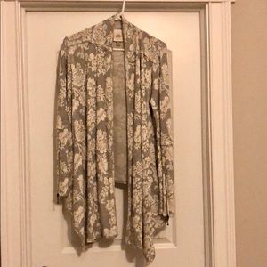 Grey floral cardigan